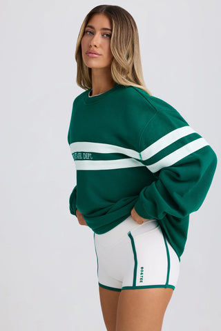 Soft Loopback Jersey Oversized Sweatshirt in Varsity Green