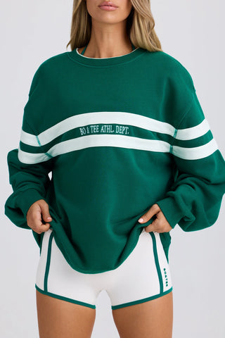 Soft Loopback Jersey Oversized Sweatshirt in Varsity Green