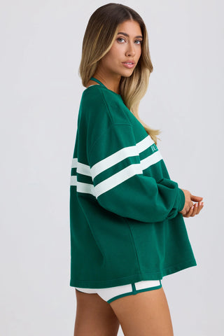 Soft Loopback Jersey Oversized Sweatshirt in Varsity Green