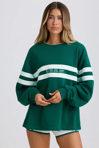 Soft Loopback Jersey Oversized Sweatshirt in Varsity Green