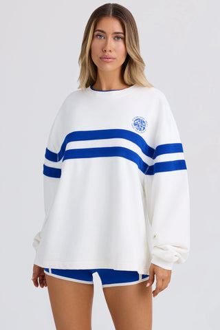 Soft Loopback Jersey Oversized Sweatshirt in White