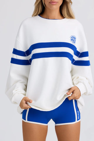 Soft Loopback Jersey Oversized Sweatshirt in White