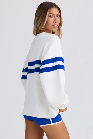 Soft Loopback Jersey Oversized Sweatshirt in White