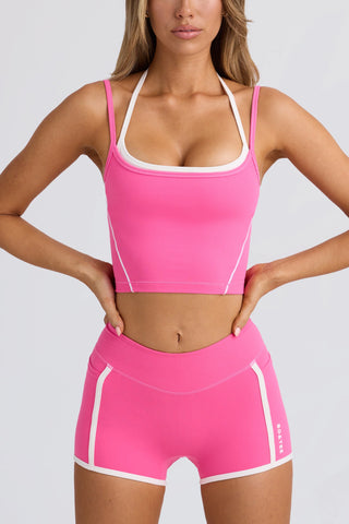 Soft Active Contrast Mini Shorts in Bubblegum Pink