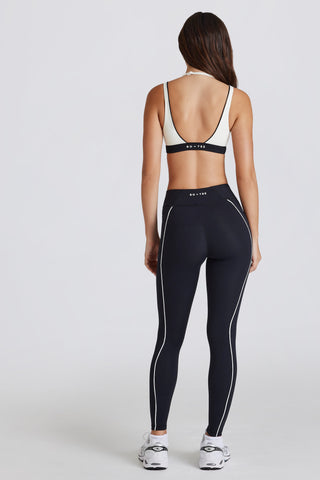 Soft Active Contrast Leggings in Black