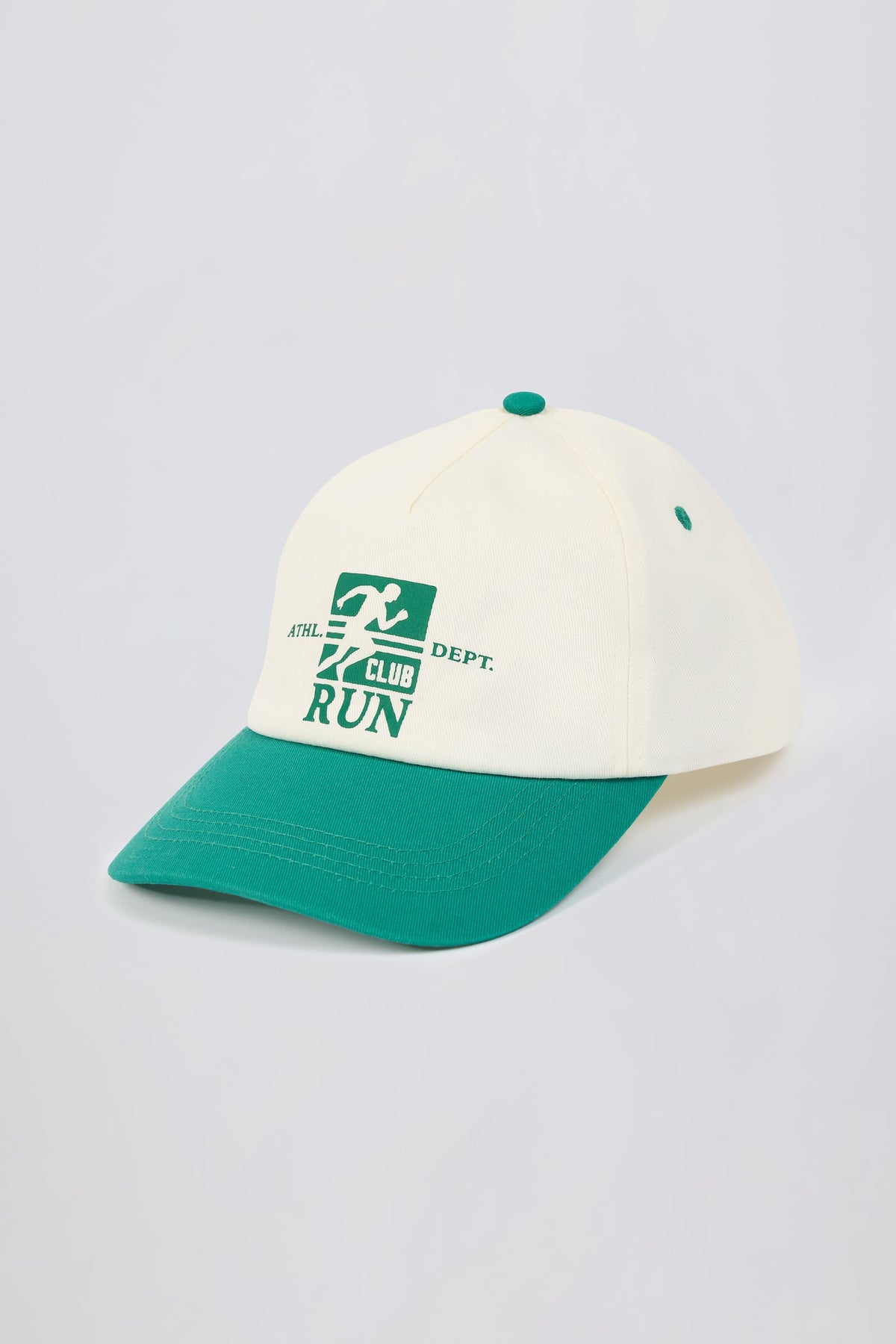 Baseball Cap in White Varsity Green