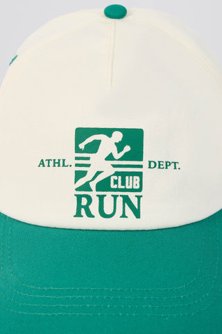 Baseball Cap in White Varsity Green