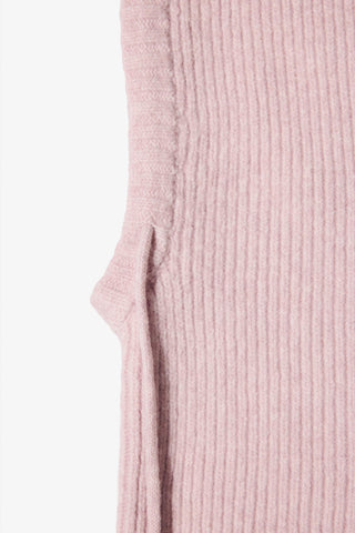 Knit Drawstring Balaclava in Powder Pink