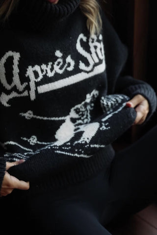 Oversized Chunky-Knit Turtleneck Jumper in Black