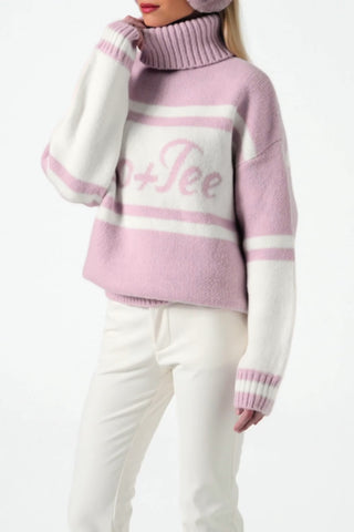 Knit Turtleneck Oversized Jumper in Powder Pink