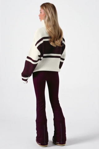 Knit Turtleneck Oversized Jumper in Burgundy