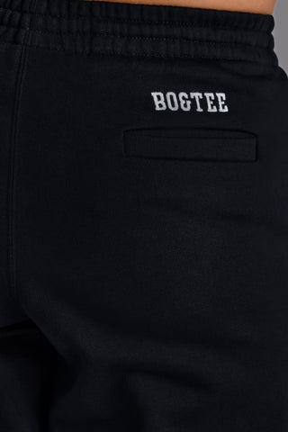 Soft Cotton Jersey Relaxed Mid-Rise Joggers in Black