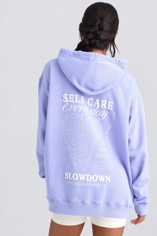 Heavyweight Brushed Fleece Oversized Hoodie in Periwinkle