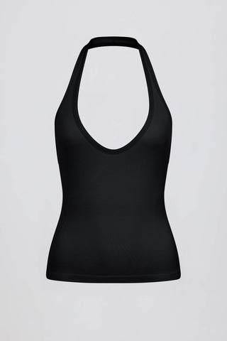 Define Luxe Halterneck Tank Top in Black