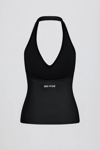 Define Luxe Halterneck Tank Top in Black