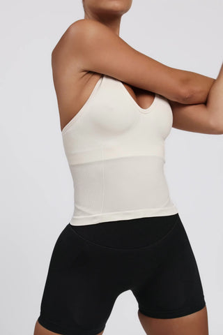 Define Luxe Halterneck Tank Top in White