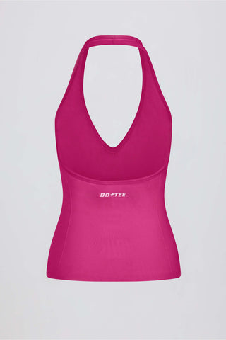 Define Luxe Halterneck Tank Top in Berry