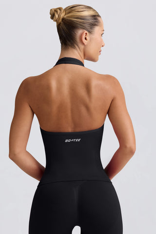 Define Luxe Halterneck Tank Top in Black