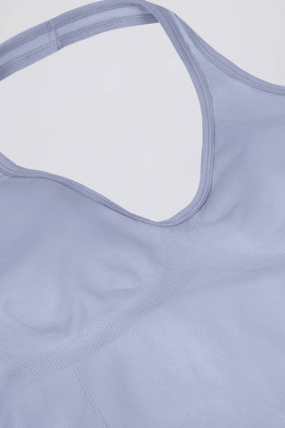 Define Luxe Halterneck Tank Top in Blue Grey