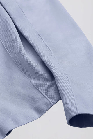 Define Luxe Zip-Up Jacket in Blue Grey