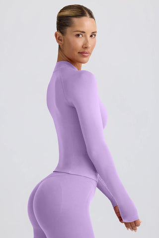 Define Luxe Zip-Up Jacket in Lilac