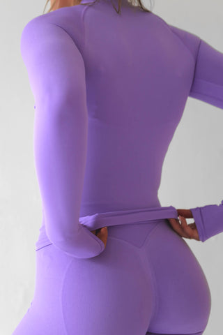 Define Luxe Zip-Up Jacket in Lilac