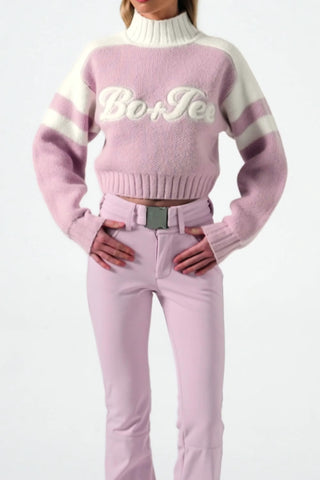Knit Logo Cropped Jumper in Powder Pink