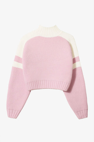 Knit Logo Cropped Jumper in Powder Pink