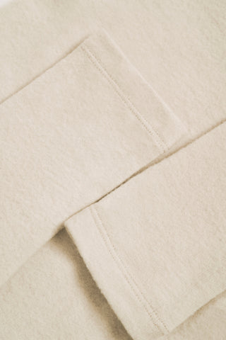 Brushed Jersey Wrap Crop Top in Ecru