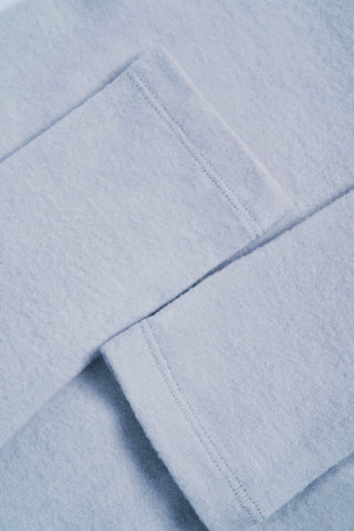 Brushed Jersey Wrap Crop Top in Soft Blue