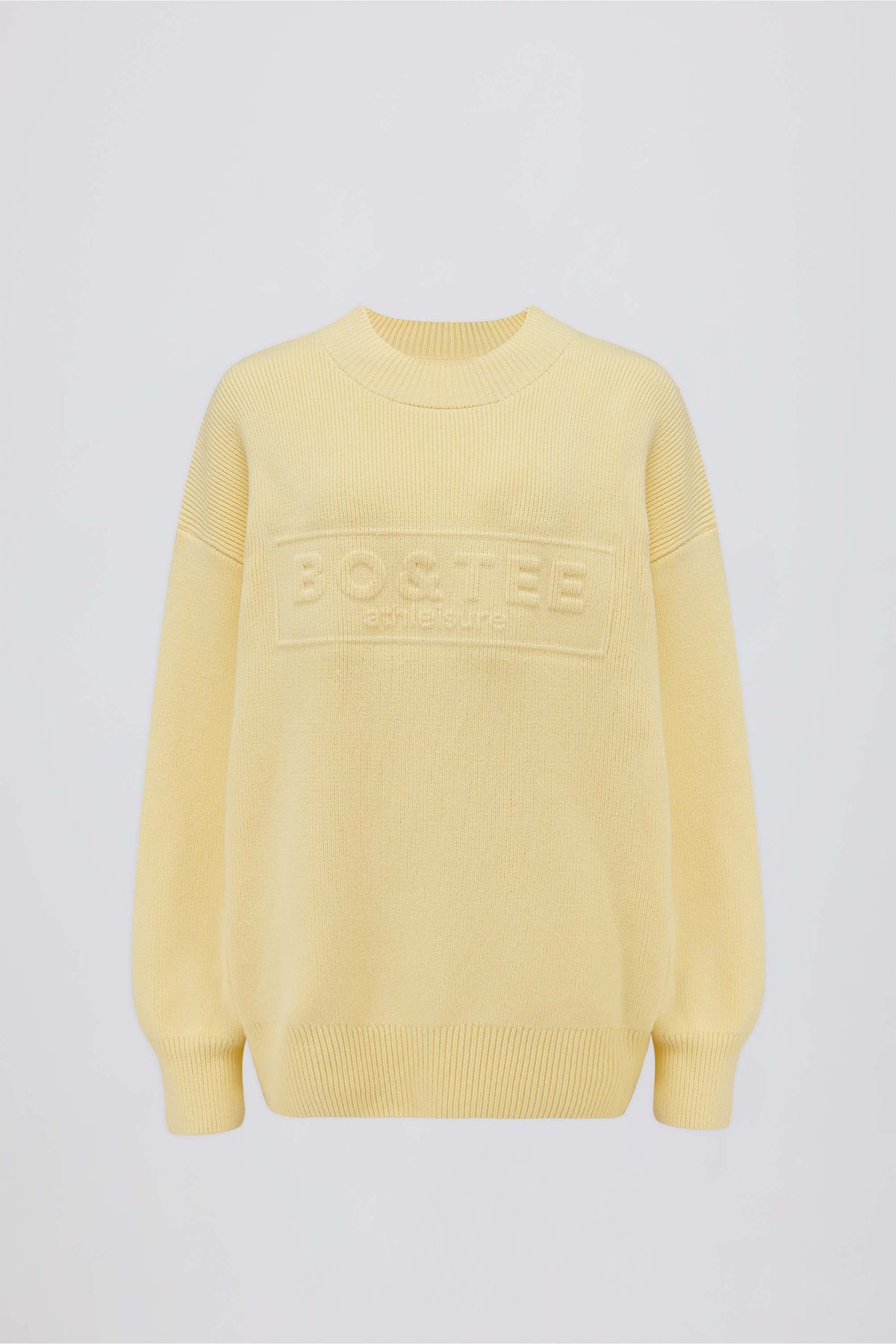 Ribbed Knit Oversized Jumper in Lemon
