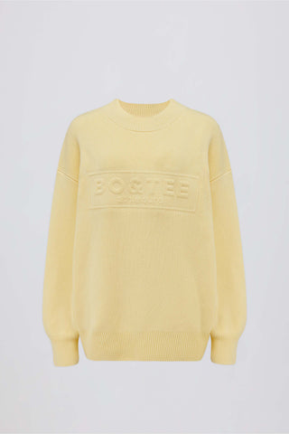 Ribbed Knit Oversized Jumper in Lemon