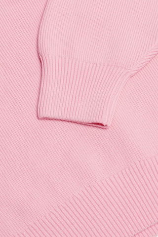 Ribbed Knit Oversized Jumper in Pale Pink