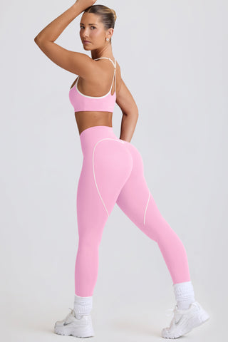 Soft Active Mid-Rise Leggings in Baby Pink
