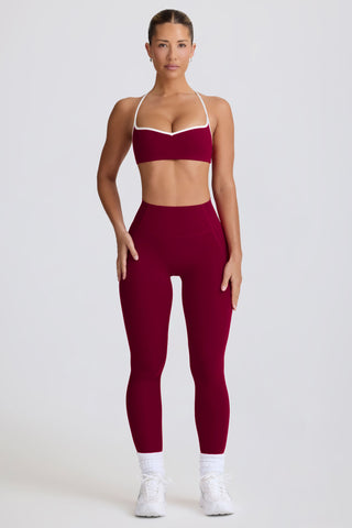 Soft Active Mid-Rise Leggings in Burgundy
