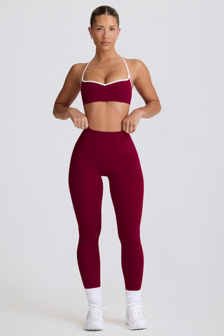 Soft Active Mid-Rise Leggings in Burgundy