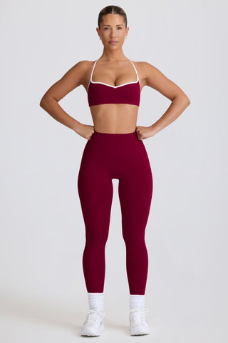 Soft Active Mid-Rise Leggings in Burgundy