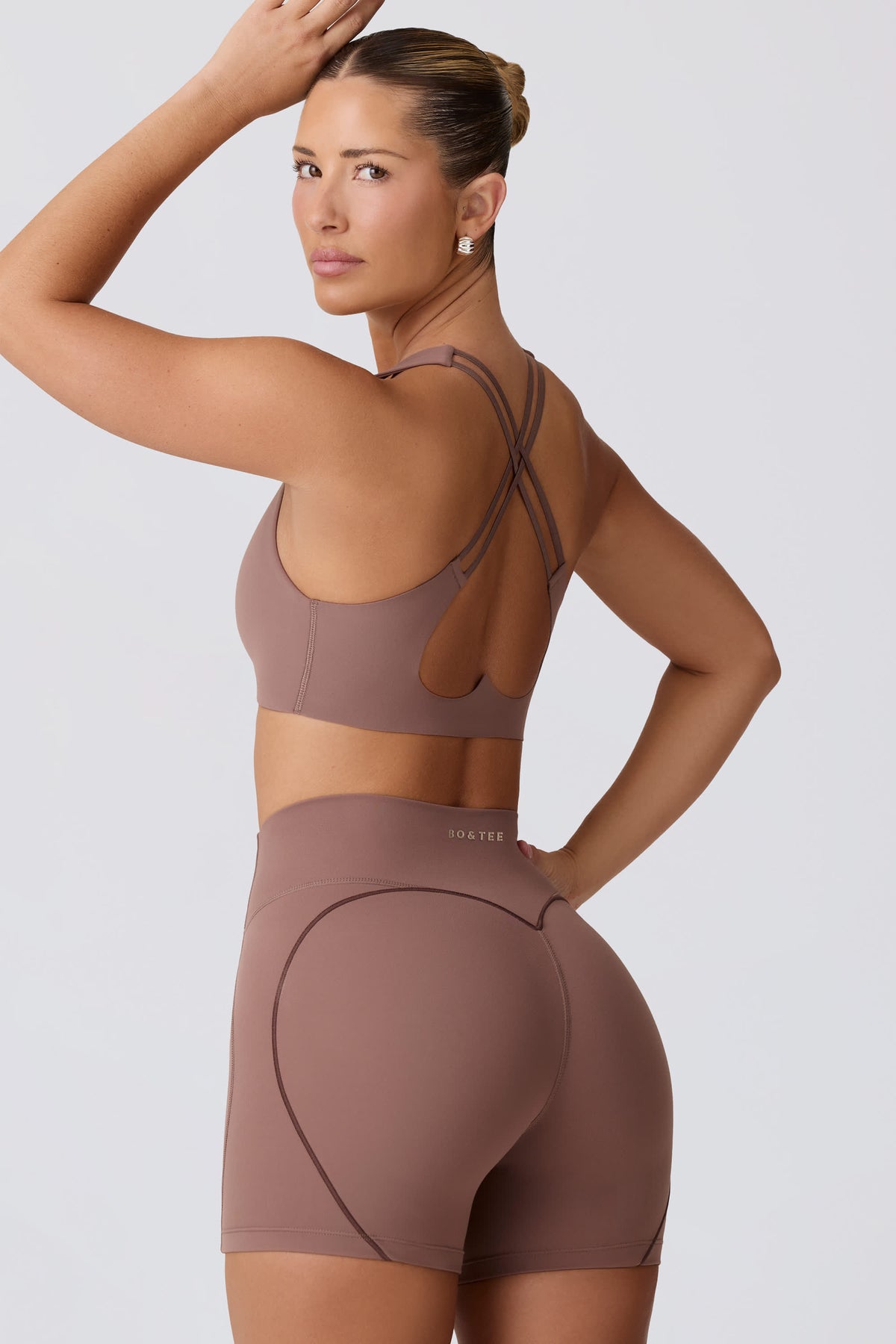 Soft Active Mini Shorts in Mocha
