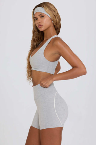 Soft Active Mini Shorts in Grey Marl