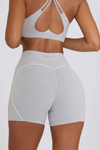 Soft Active Mini Shorts in Grey Marl