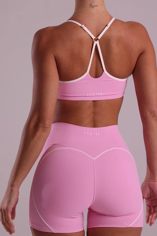 Soft Active Sweetheart-Neck Sports Bra in Baby Pink