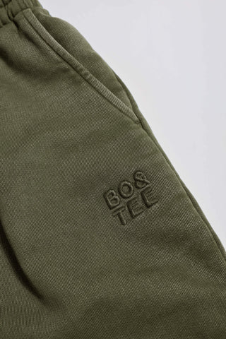 Soft Cotton Mid-Rise Wide-Leg Joggers in Light Green