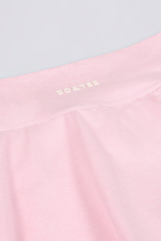 Brushed Jersey Crossover Mini Skort in Pale Pink Marl