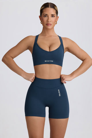 Super Sculpt Seamless Mini Shorts in Blue