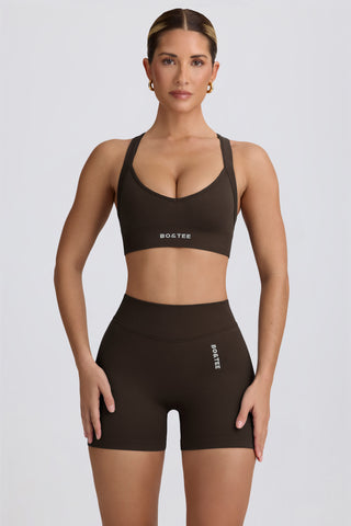 Super Sculpt Seamless Mini Shorts in Brown