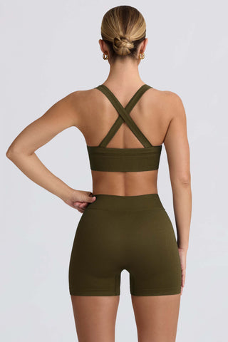 Super Sculpt Seamless Mini Shorts in Dark Green