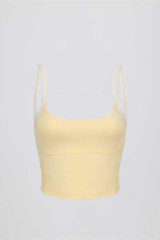 Cropped Tank Top in Lemon Marl