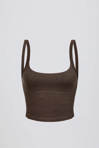 Cropped Tank Top in Pecan Marl