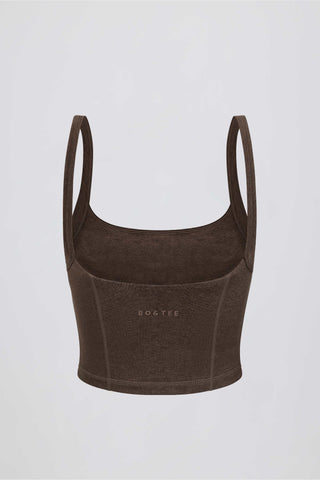 Cropped Tank Top in Pecan Marl