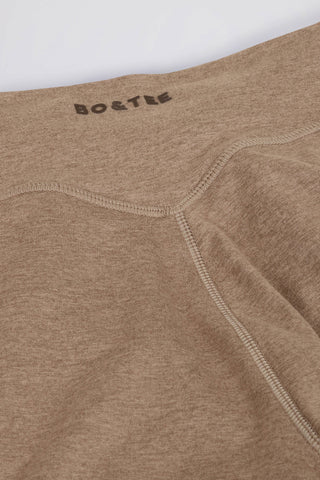 Brushed Jersey Ruched Mid-Rise Leggings in Mocha Marl